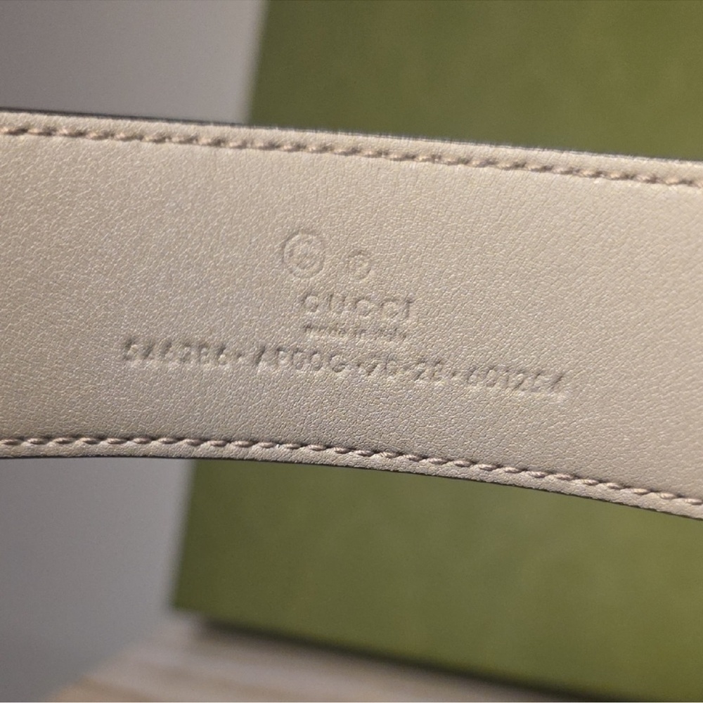 Gucci Light Beige Belt with Gold-Tone Buckle - Picture 3 of 4